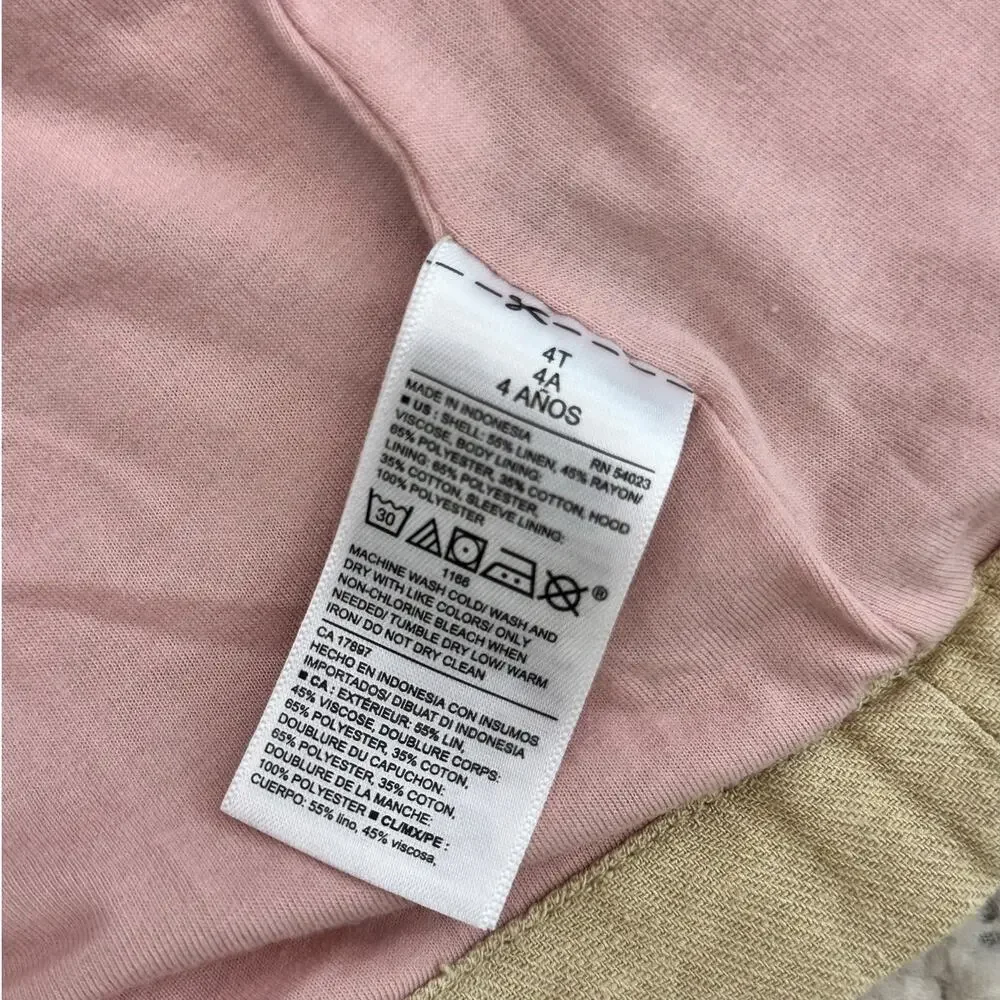 OLD NAVY GIRLS Linen Hooded Jacket Size 4T